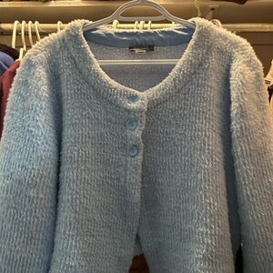 Cozy Blue Button-Up Cardigan